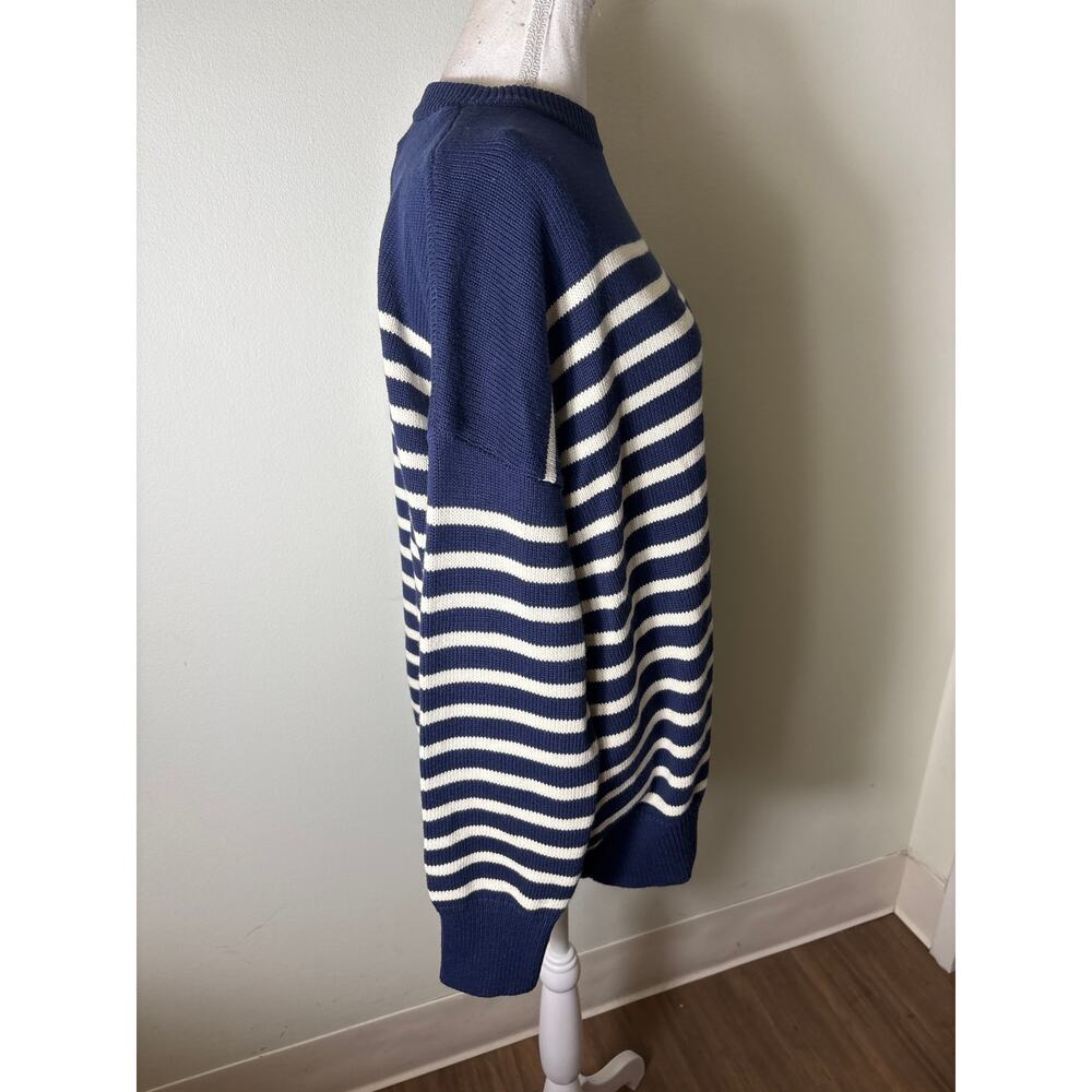 NWT Minnow Navy and Cream Stripe Knit Sweater Sz XL - Picture 3 of 5